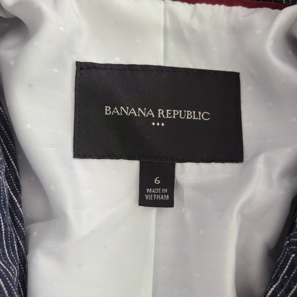 Banana Republic women's blue and white striped blazer size 6 - Picture 10 of 12